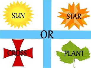  World Flags: Sun Star Cross or Plant